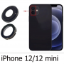 iPhone 12G/12Mini Black (Черный) стекло камеры в рамке (Нижний) (Артик.ГС-757)