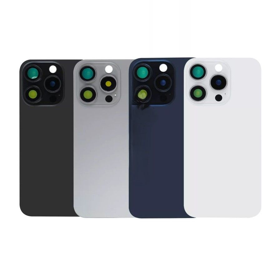 iPhone 15Pro (Premium) Blue Titanium (Синий титан) Big (Большой вырез) (Оригинальная коллаборация) Крышка в сборе с окошками камеры (Артик.ГС-509-3)